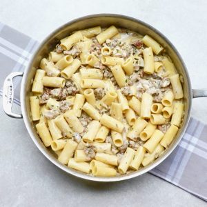 Creamy Mushroom Sausage Rigatoni