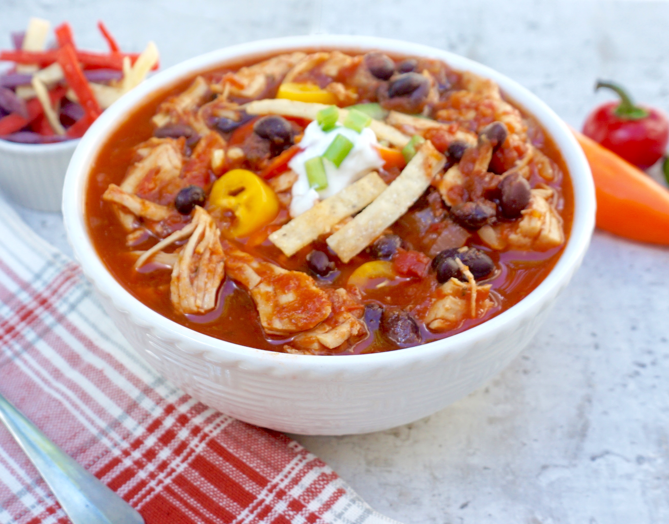 Chicken Tortilla Soup is a hearty and healthy chicken soup.
