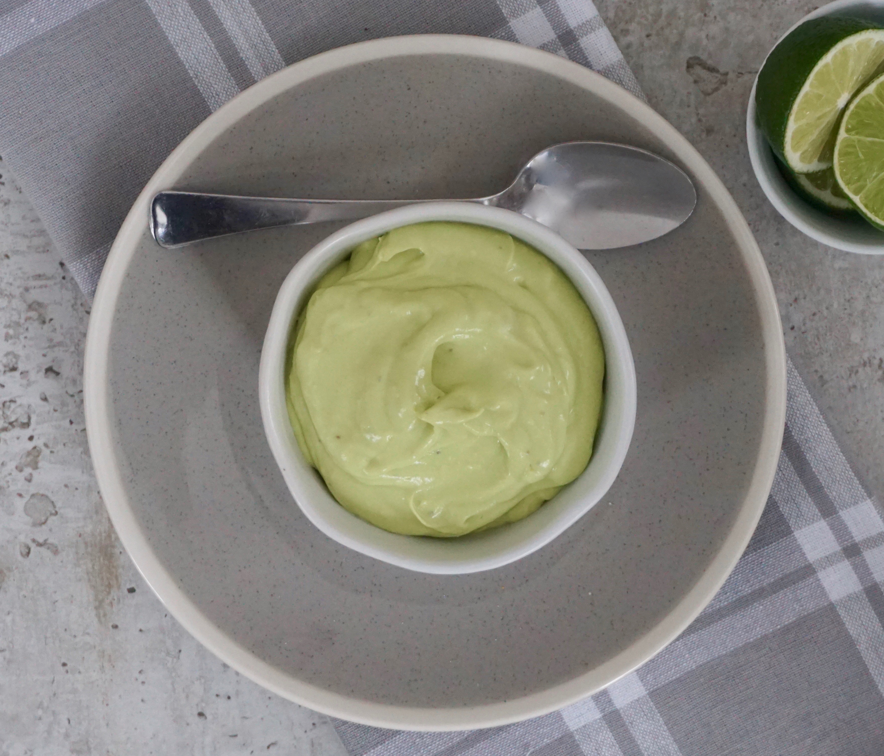 Avocado Crema is a flavorful blend of avocados, sour cream and lime.