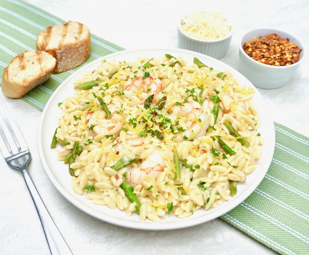 Lemon Shrimp Orzo with Asparagus Pasta Recipe