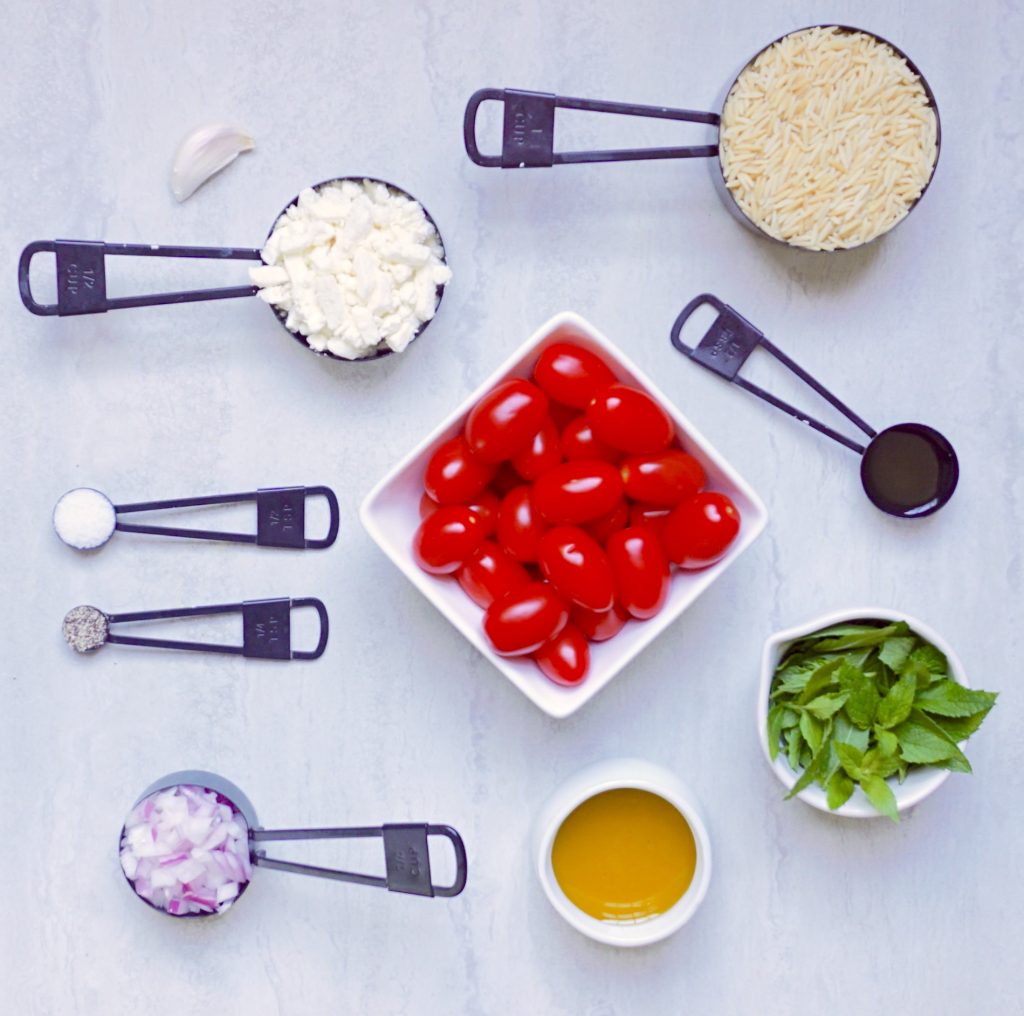 Orzo with Tomato Mint and Feta