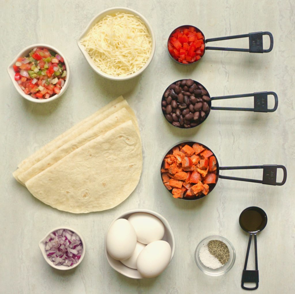 Ingredients for burritos