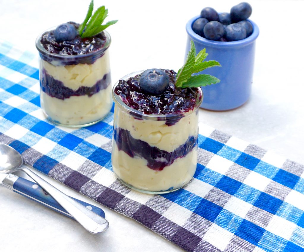 Homemade Blueberry Custard Parfait Recipe with compote