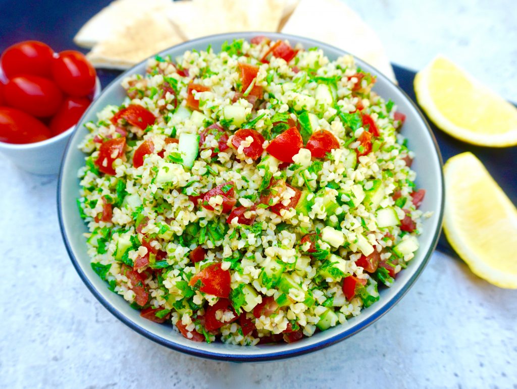Tabouleh is a vegetable salad made with bulgar wheat.
