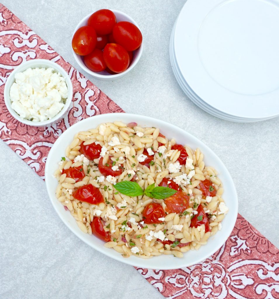 Orzo with Tomato Mint and Feta