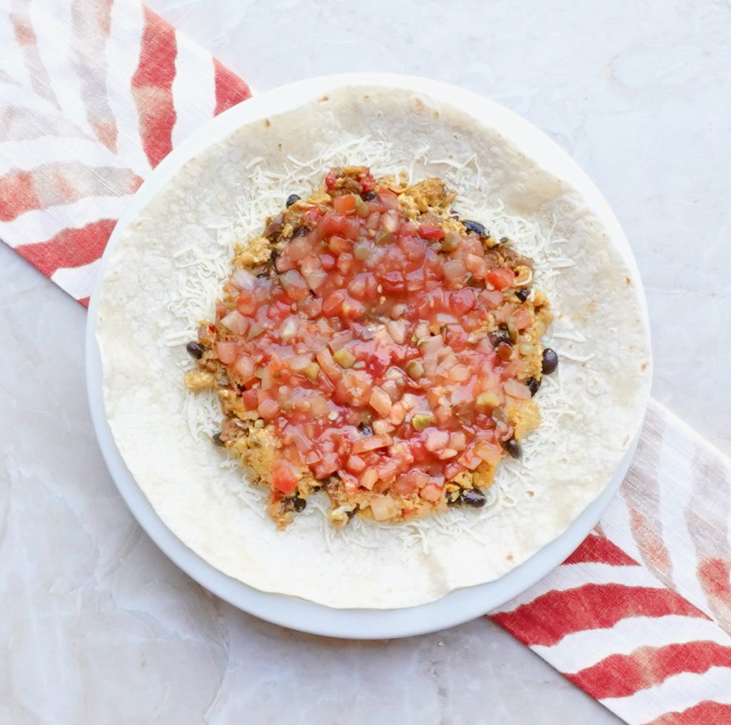 Chorizo Breakfast Burrito with Egg, Cheese and Beans