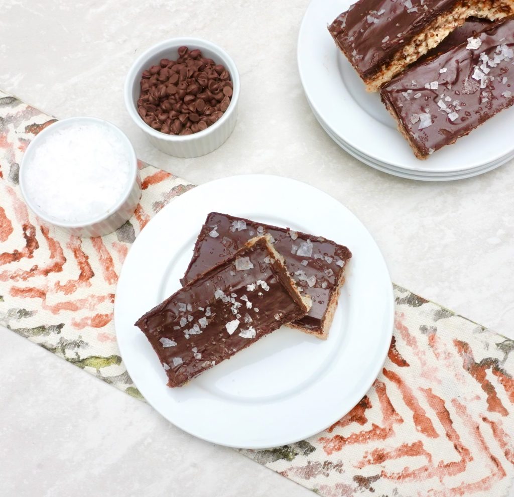 Rice Krispie Treats With Chocolate Chips and Ganache