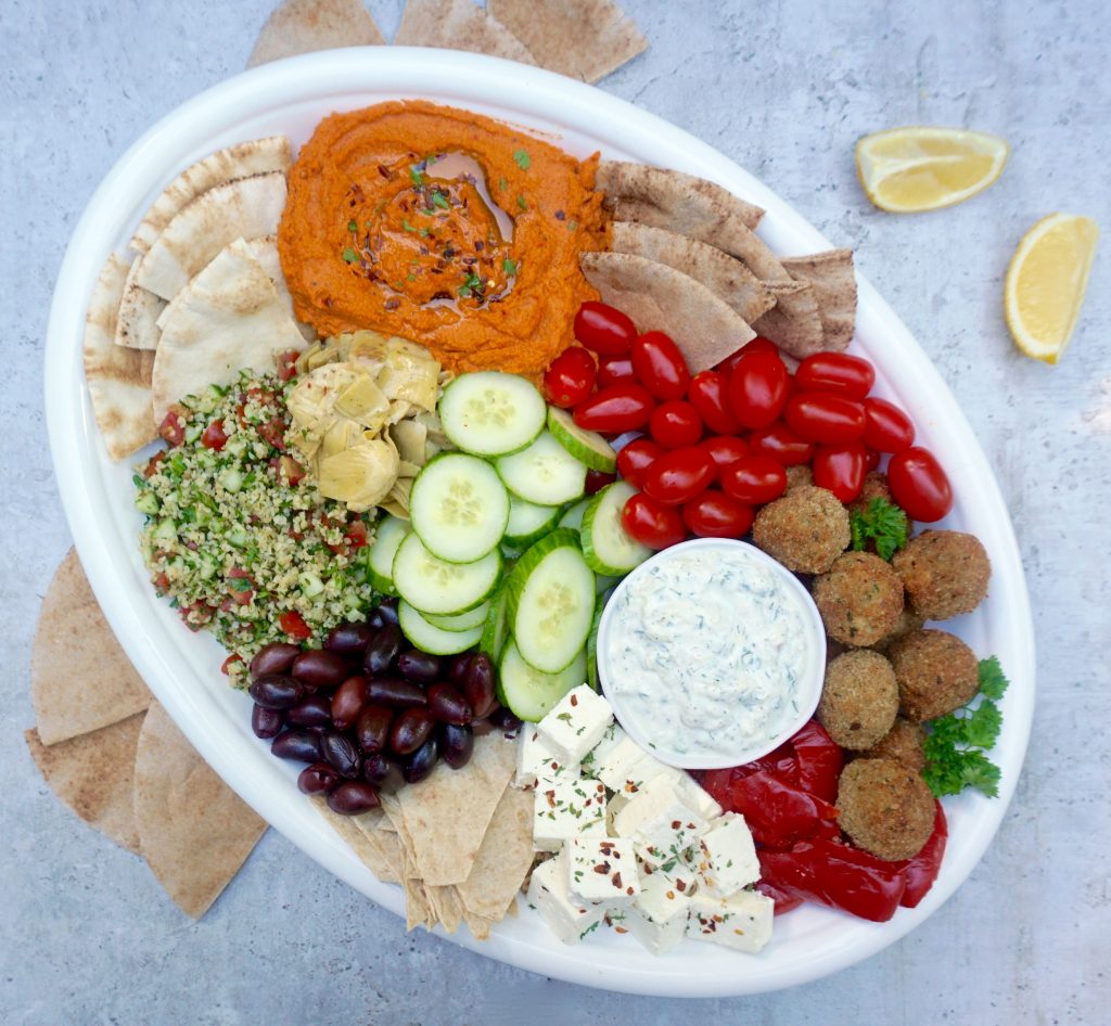 Mezze Platter Is A Vegetarian Grazing Platter Of Delicious Food.