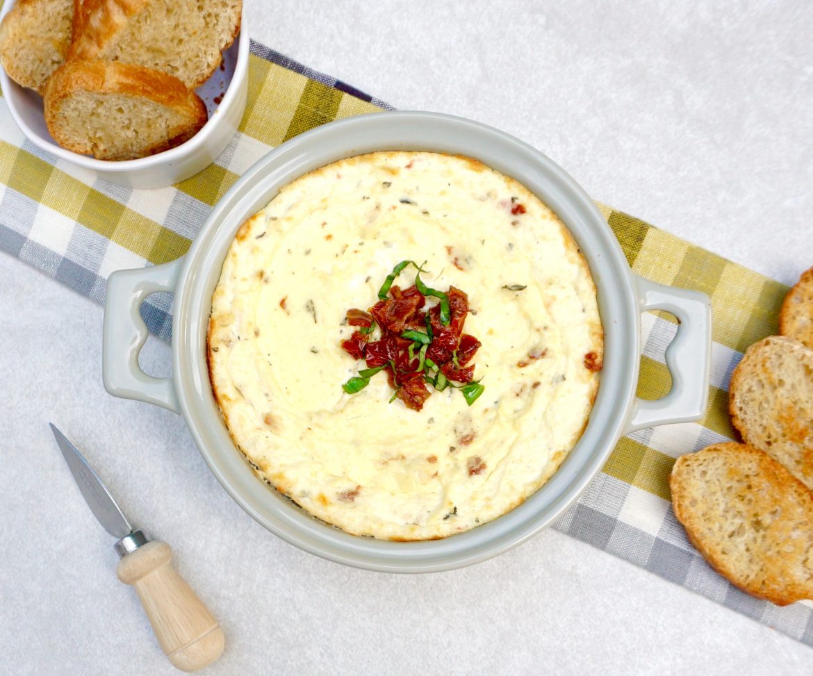 Easy Sun Dried Tomato Baked Ricotta Cheese Recipe