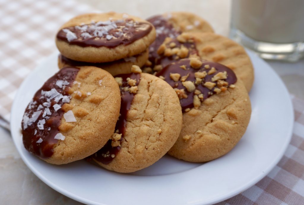 Chocolate Glazed Peanut Butter Cookies