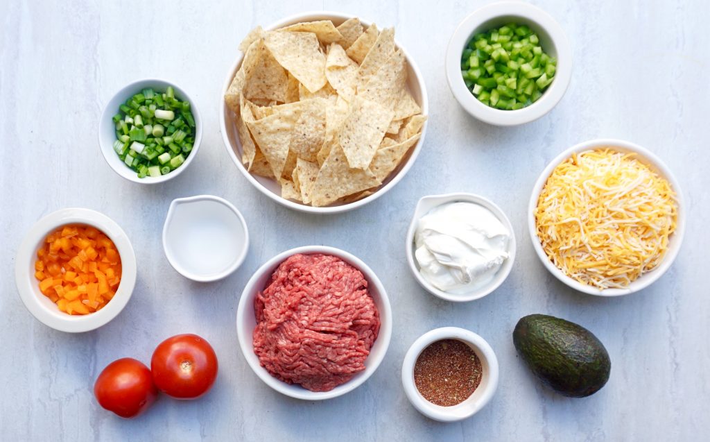 Ingredients to make the nachos