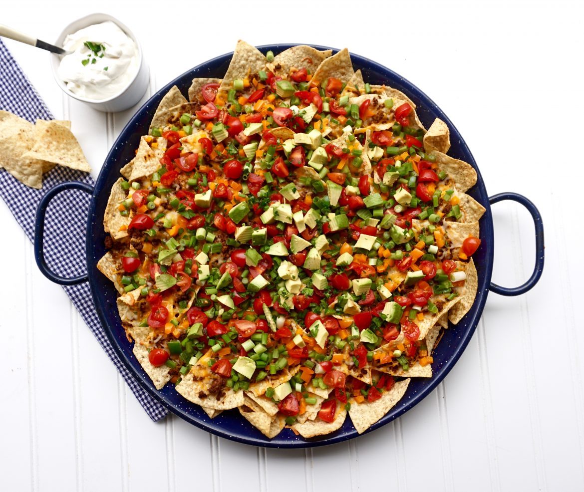 loaded beef nachos