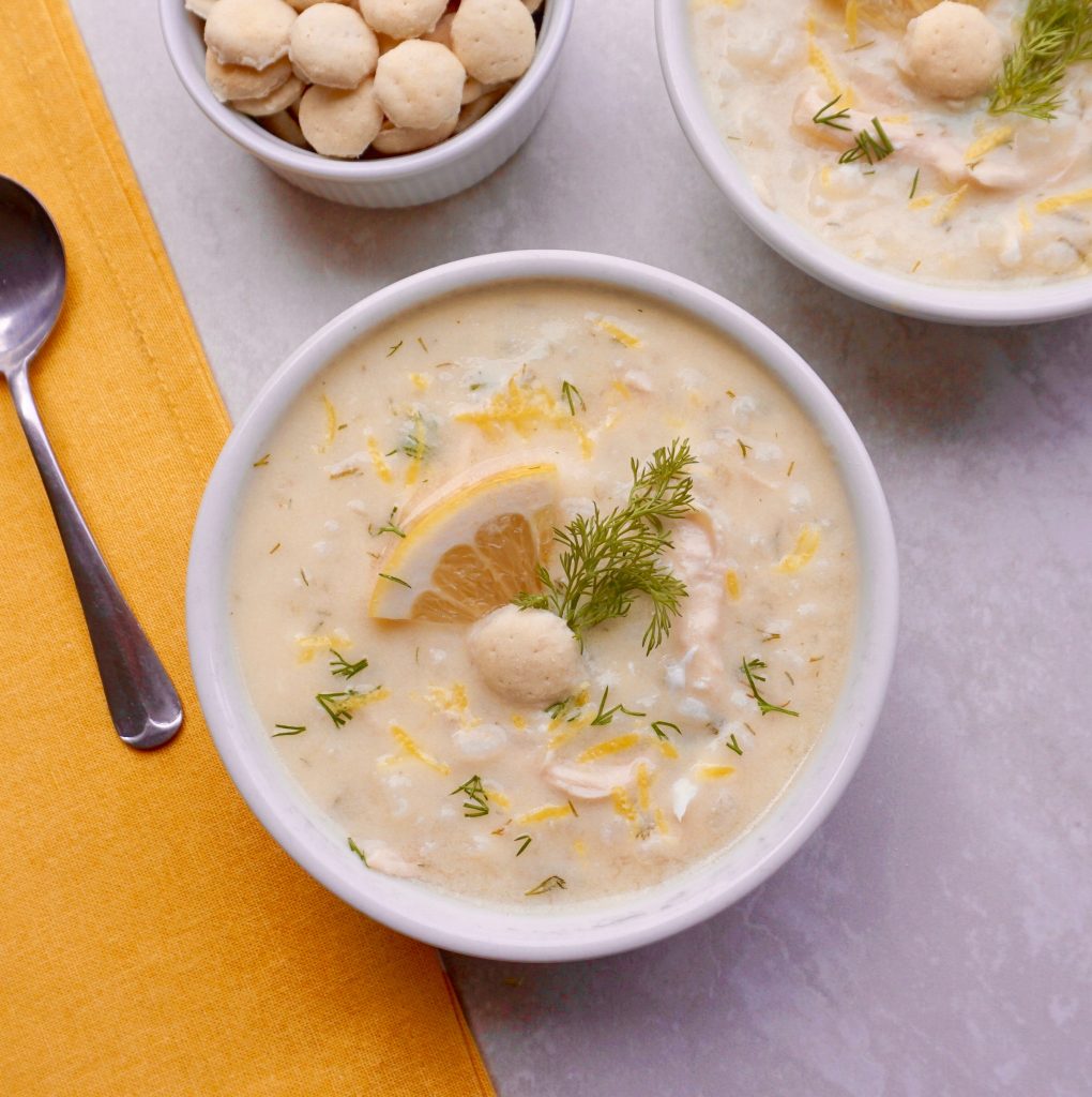 Lemon Chicken Rice Soup is creamy, bright and flavorful.