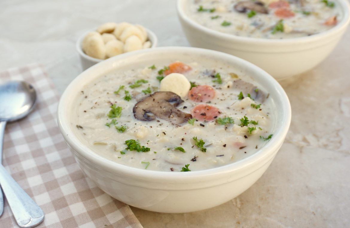 creamy mushroom rice soup