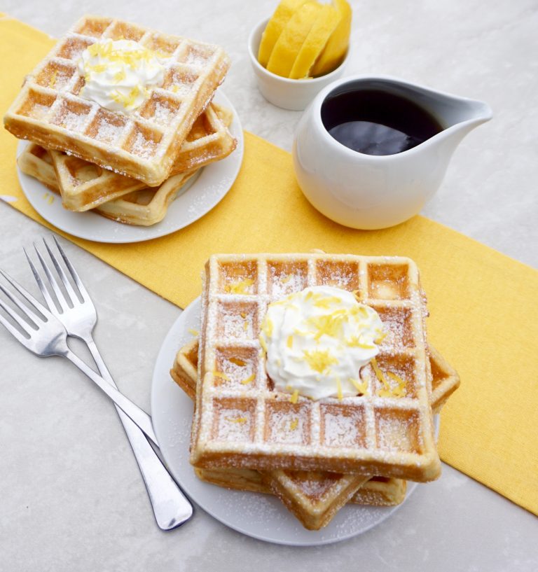 Lemon Ricotta Waffles Easy Fluffy Breakfast Recipe