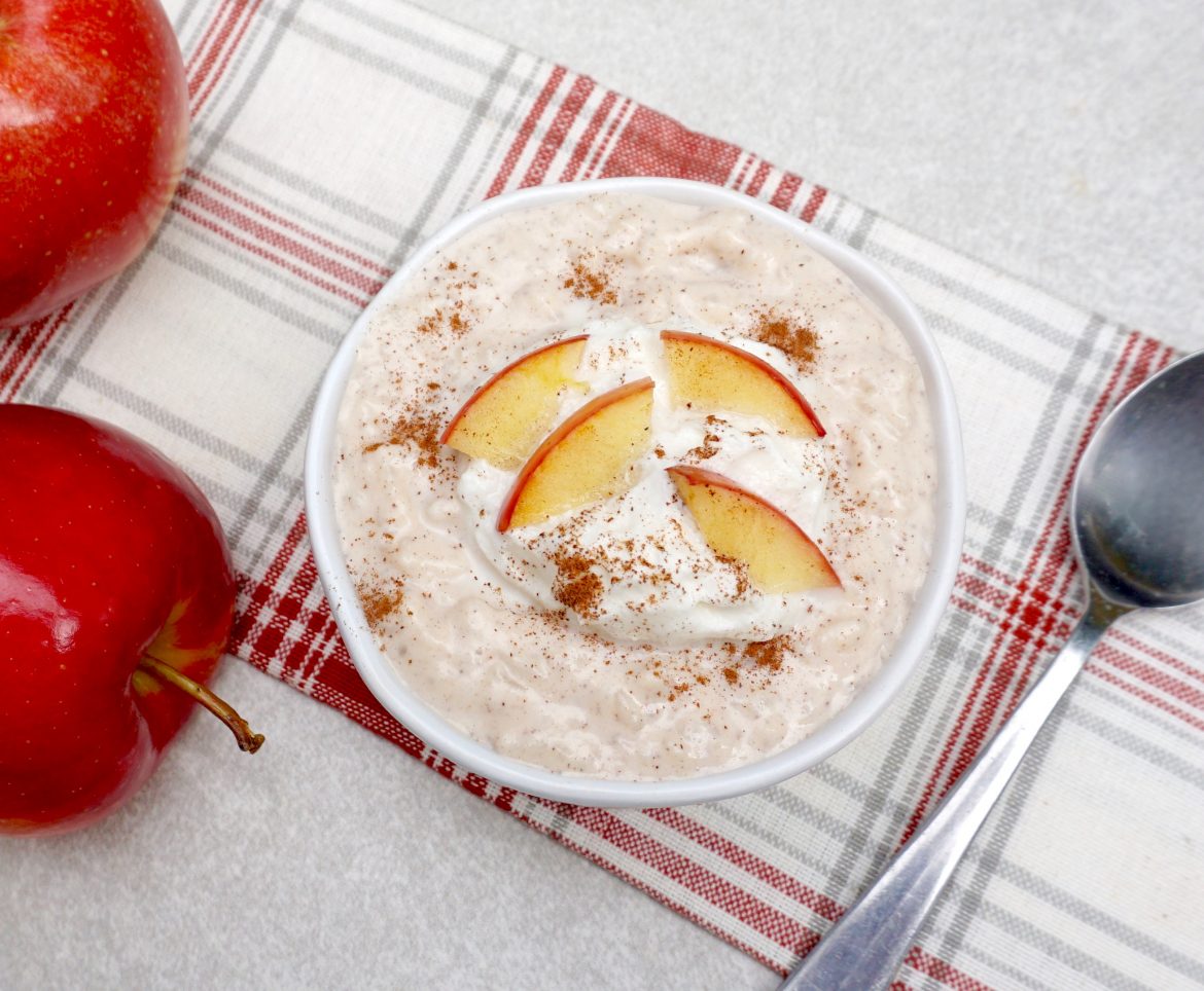 slow cooker apple cinnamon rice pudding