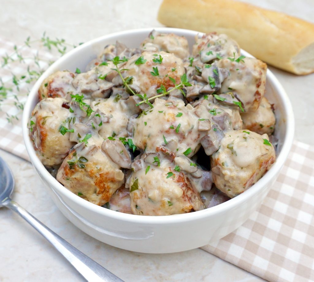 Creamy Mushroom Turkey Meatballs Anothertablespoon