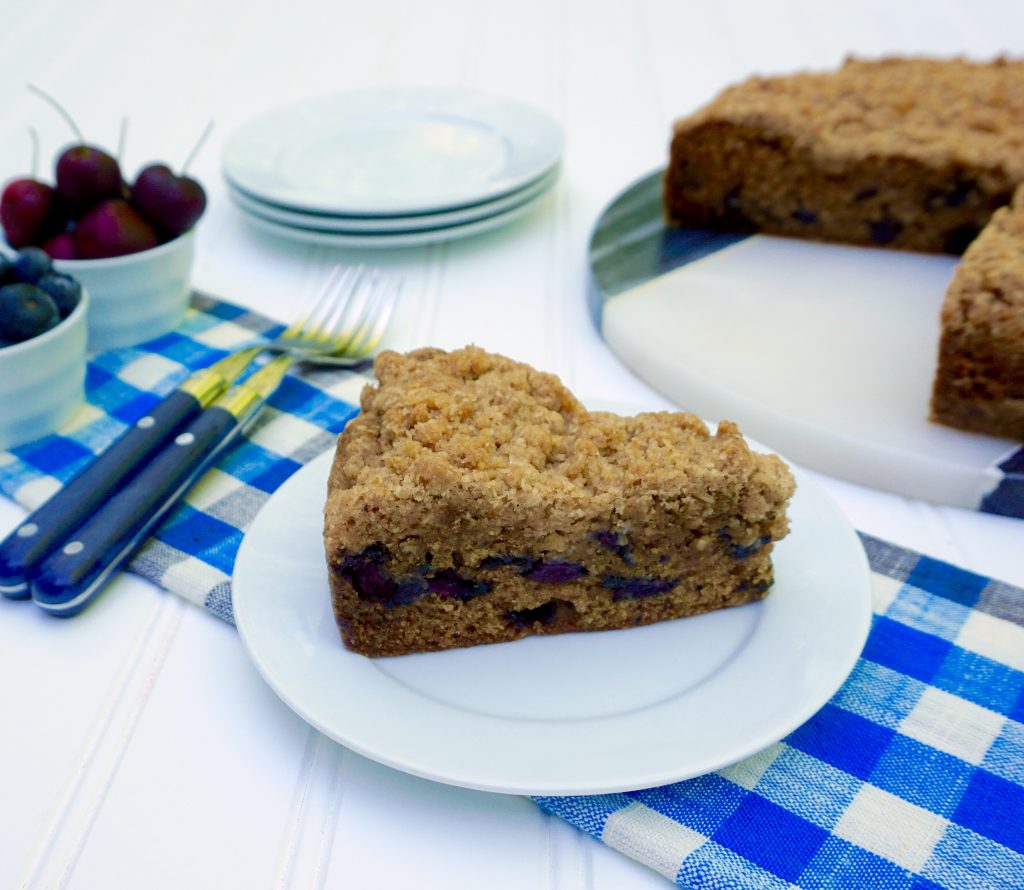 Cherry Blueberry Crumble Cake