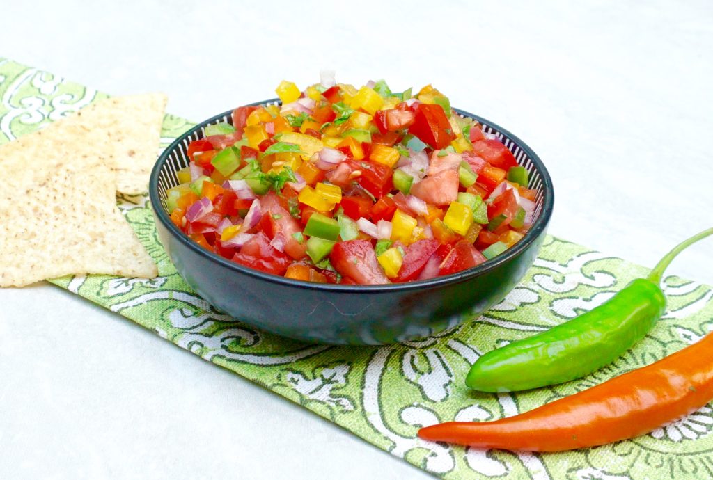 Bell Pepper Salsa Easy Fresh Chunky Homemade Recipe