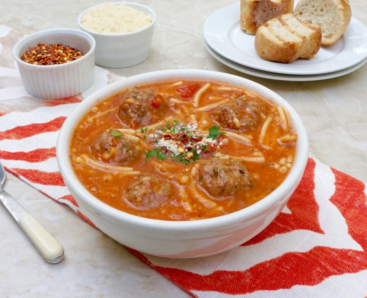 Spaghetti Meatball Soup