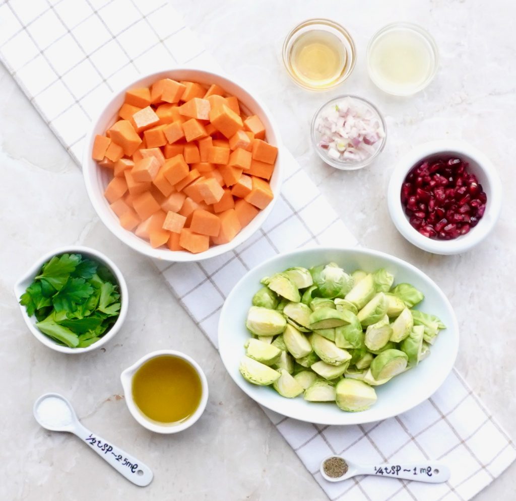 Roasted Butternut Brussel Sprout Salad 