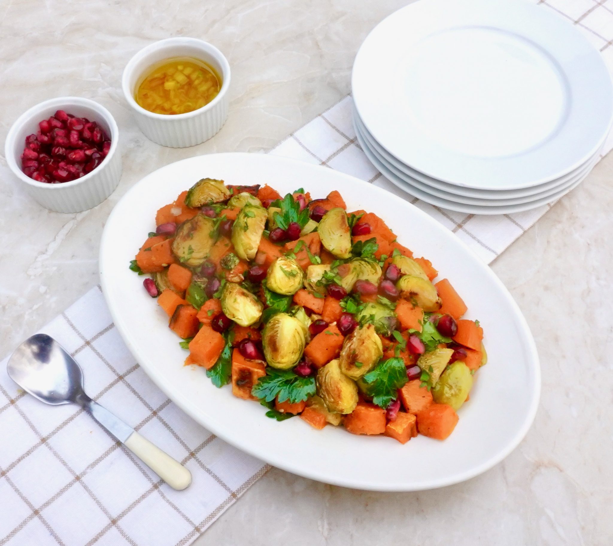 Roasted Butternut Brussel Sprout Salad AnotherTablespoon