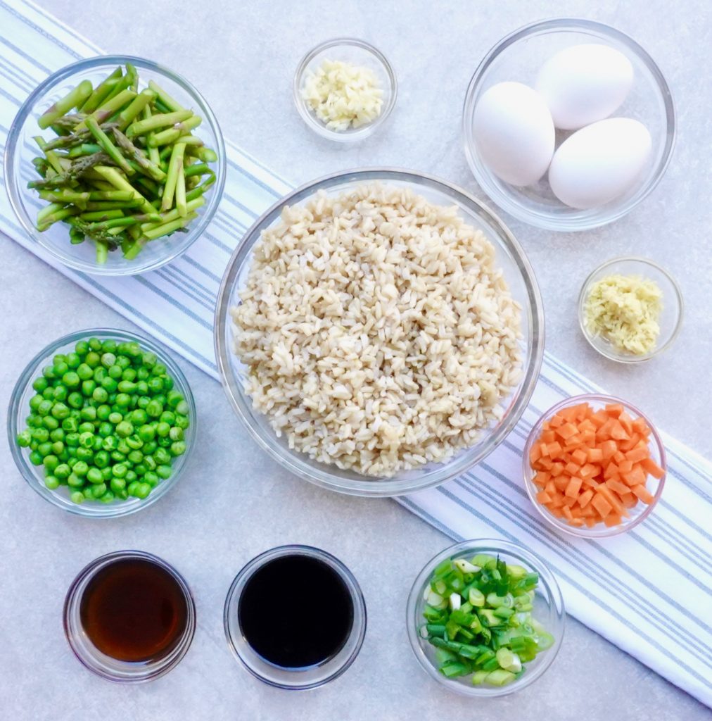 Asparagus Fried Brown Rice