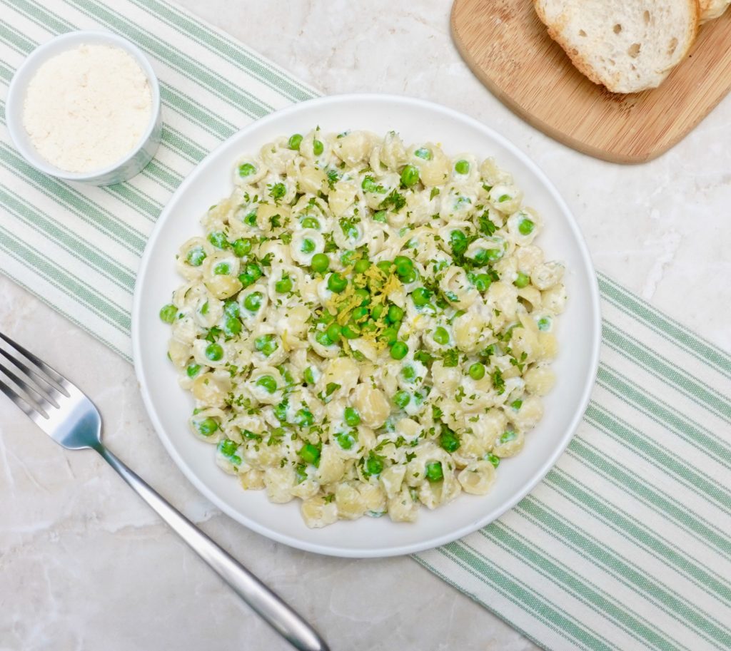 Creamy Pea Shell Pasta