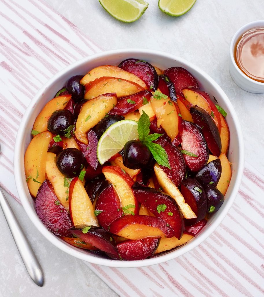 Honey Lime Stone Fruit Salad