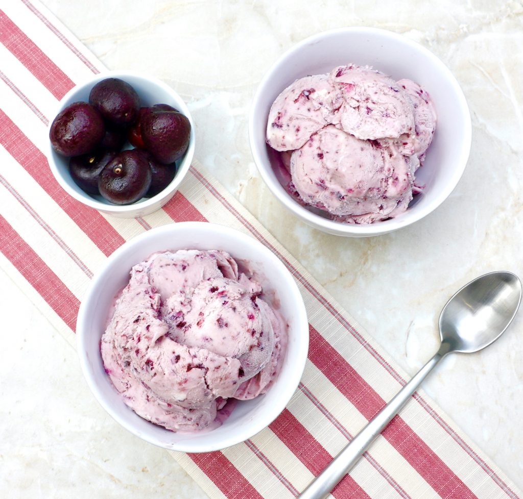 Roasted Cherry No Churn Ice Cream