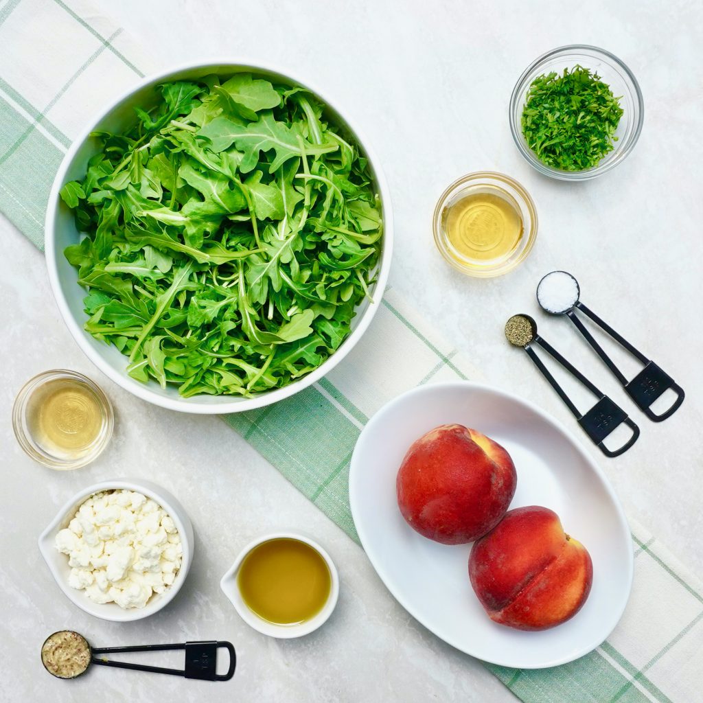 Feta Peach Arugula Salad