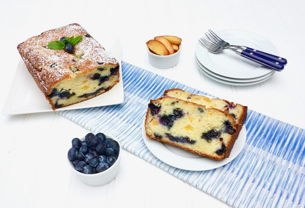 Blueberry Peach Ricotta Cake