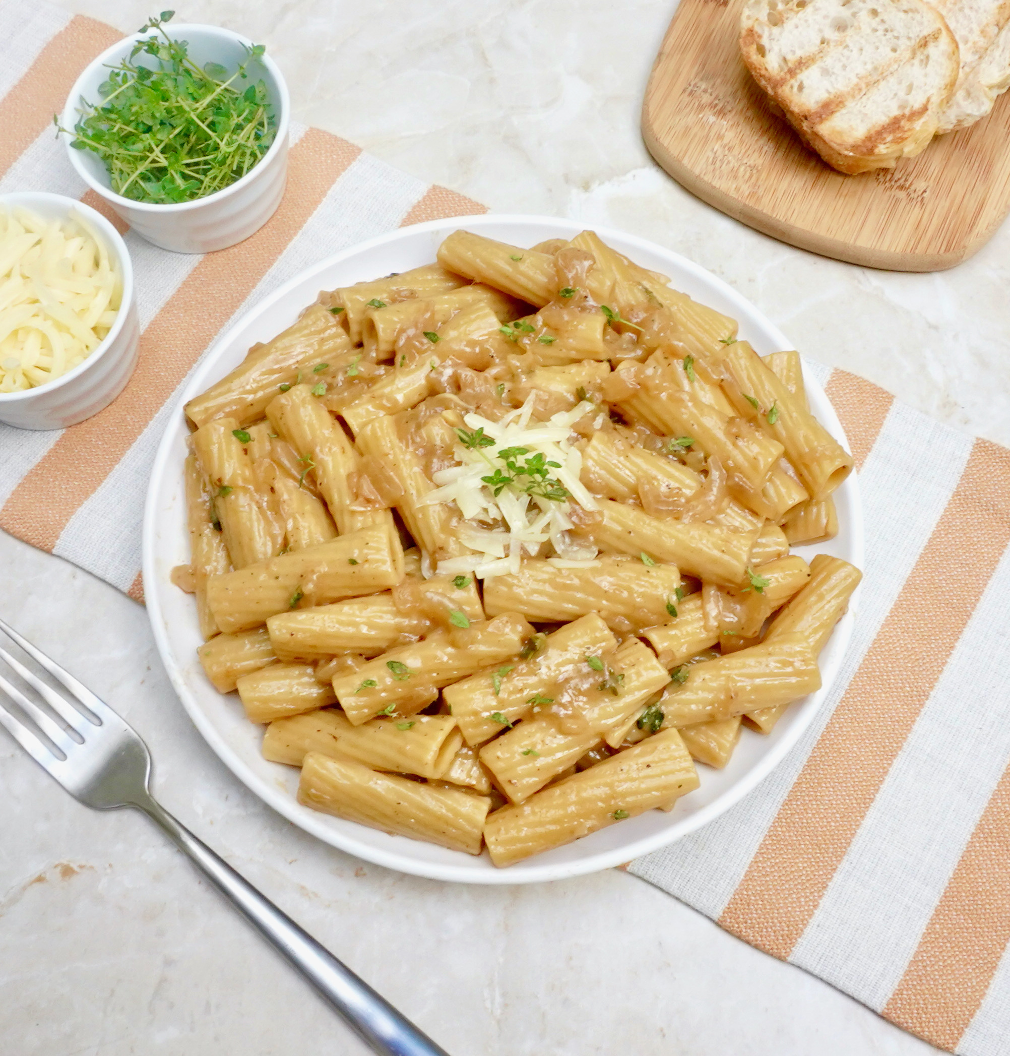 French Onion Ziti is a flavorful one pot vegetarian pasta dish.