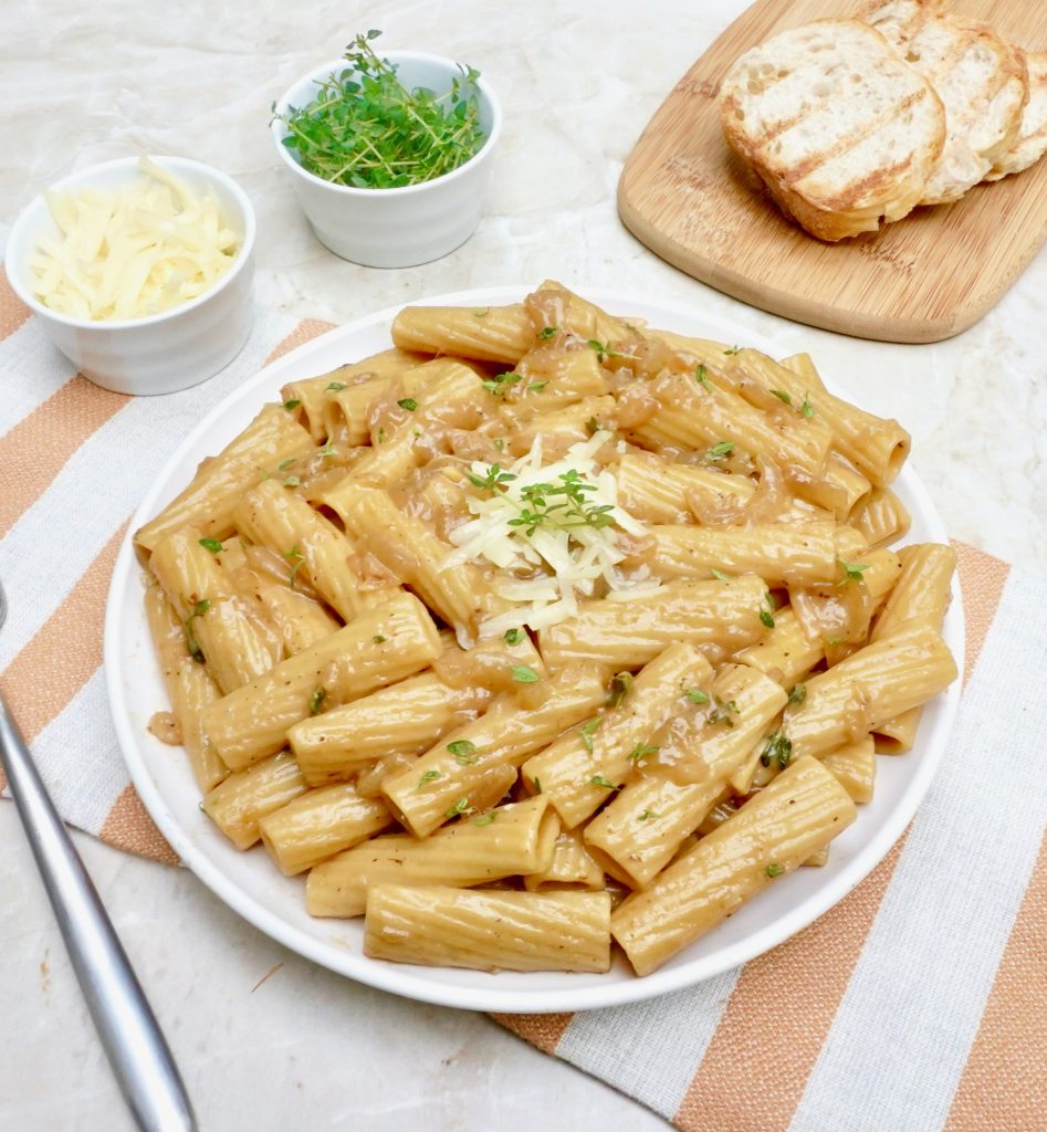 French Onion Ziti is a flavorful one pot vegetarian pasta dish.