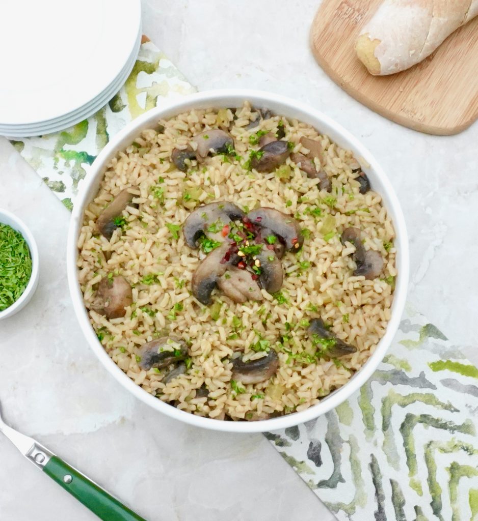 Mushroom Brown Rice Pilaf