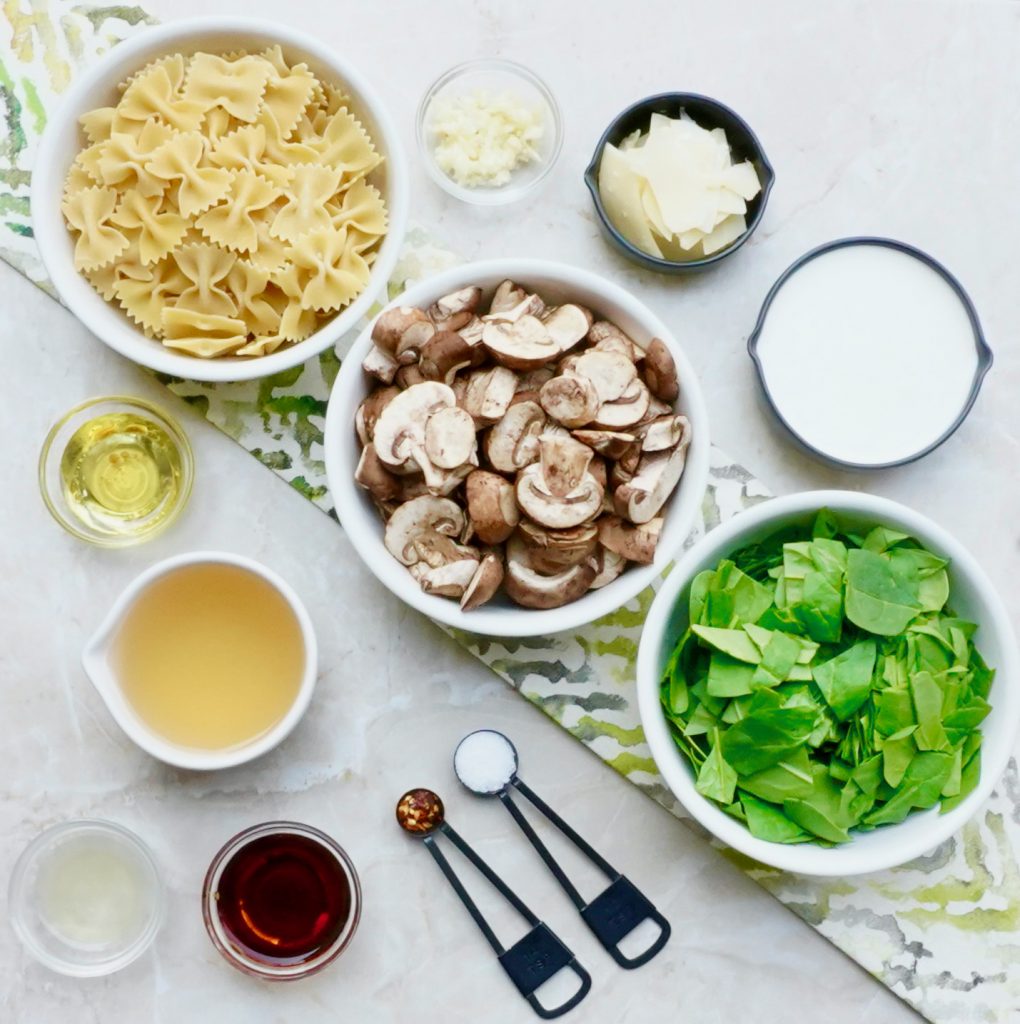 Creamy Mushroom Spinach Bowties