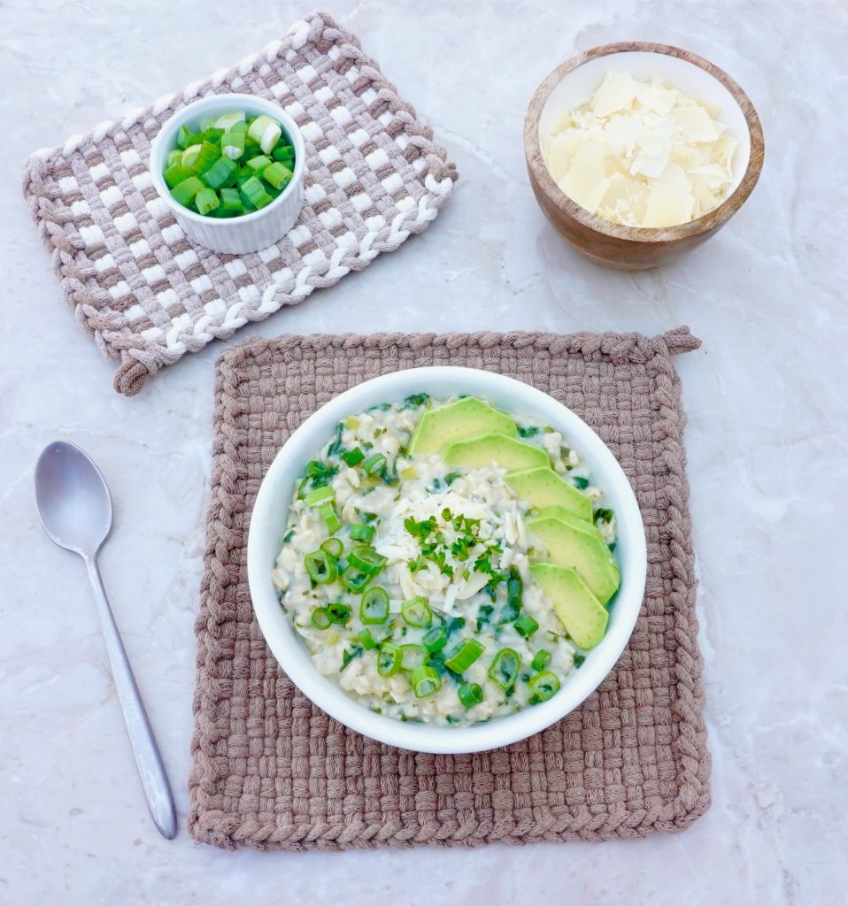 Savory Spinach Avocado Oatmeal