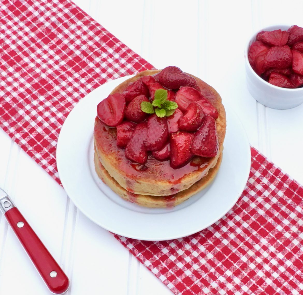 Strawberry Whole Grain Pancakes