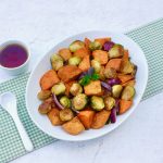 Roasted Brussel Sprouts and Sweet Potatoes