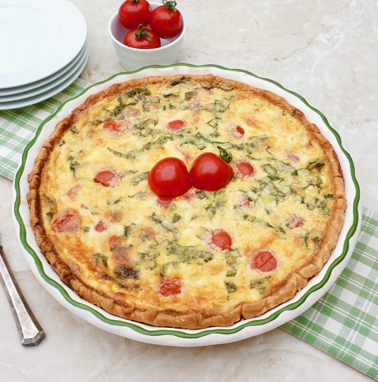 Tomato Basil Quiche With Cheese Easy Brunch Recipe