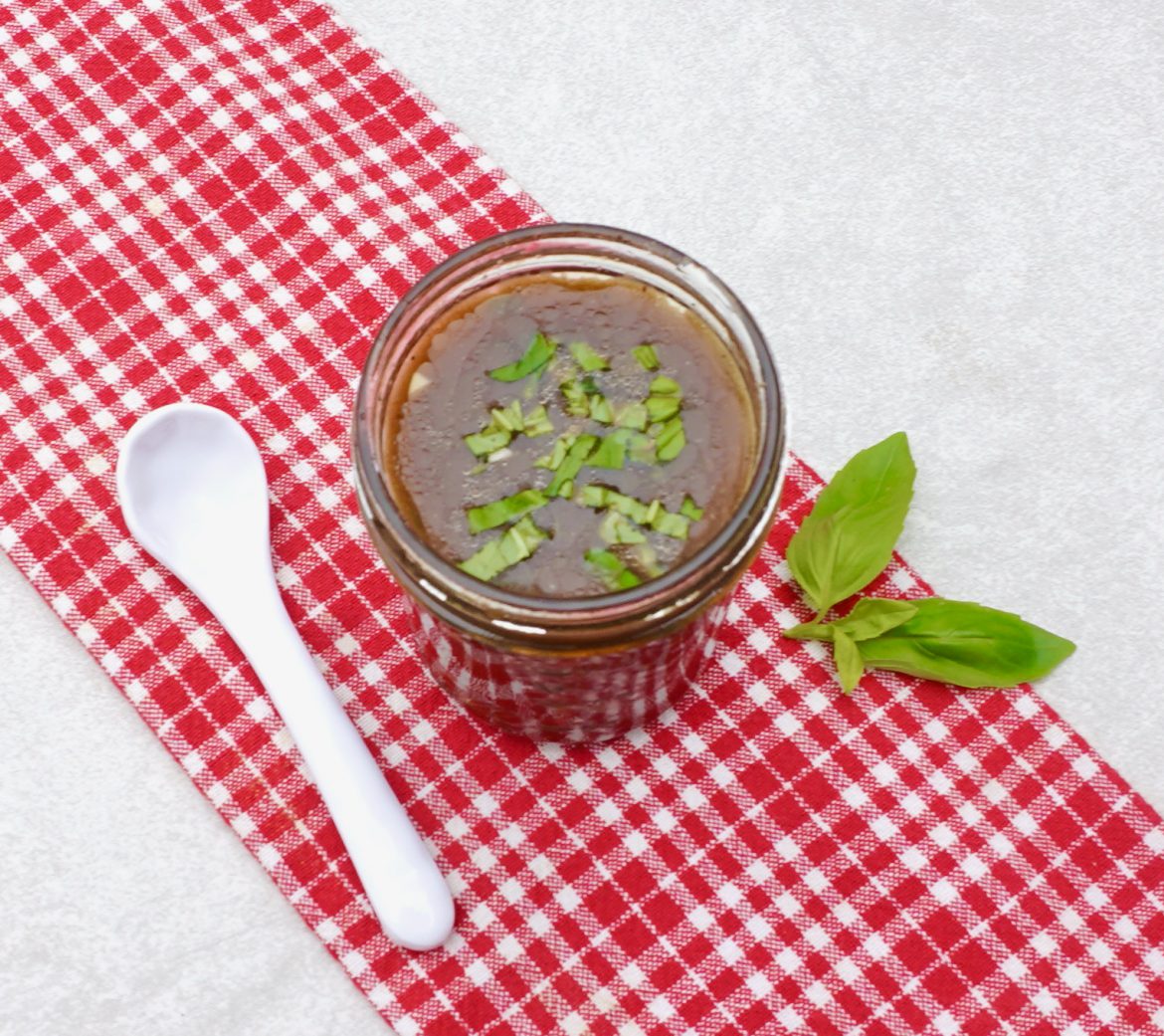 Basil Balsamic Vinaigrette is a fresh and flavorful salad dressing.