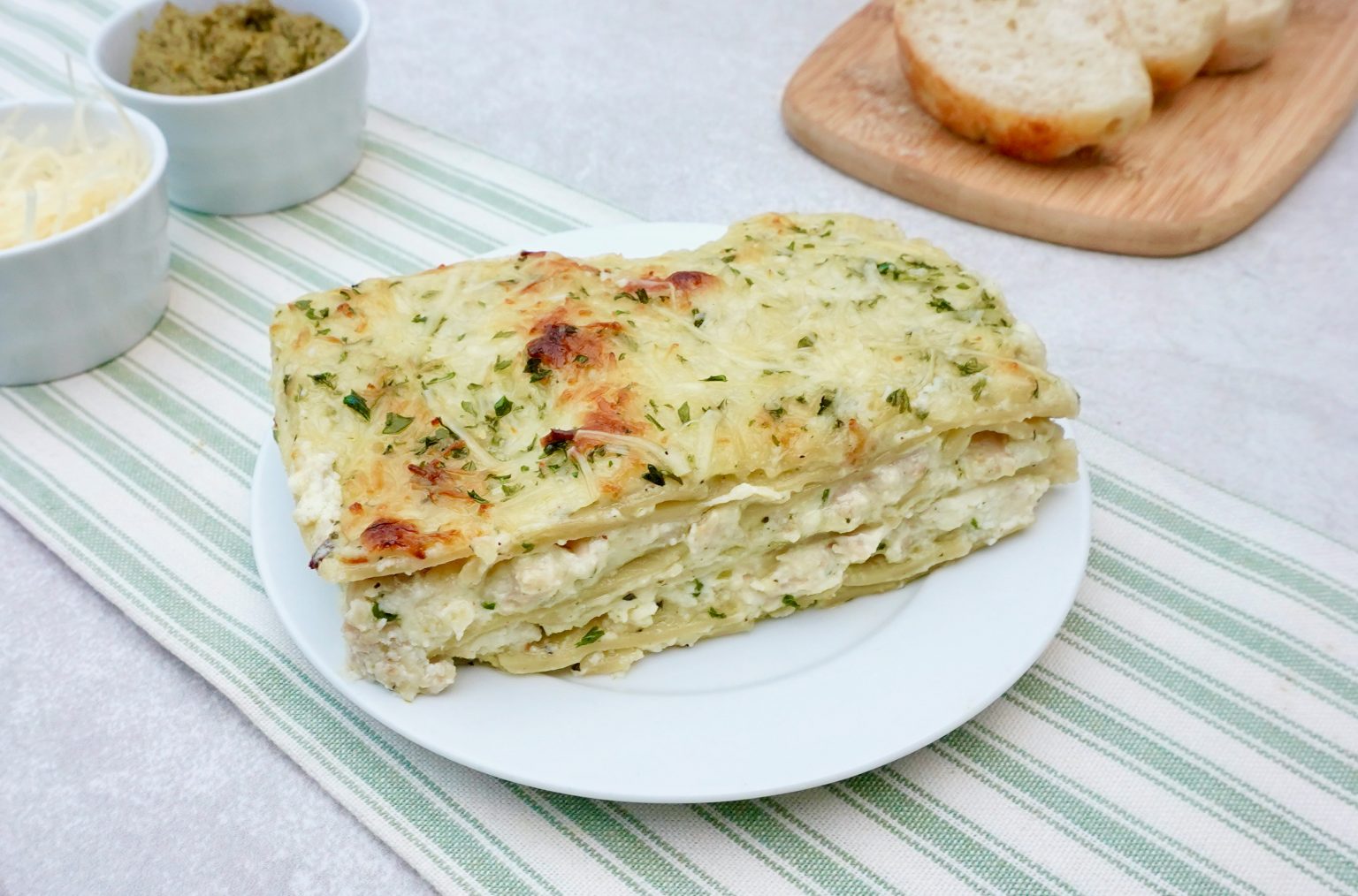 Easy Creamy Baked Pesto Chicken Lasagna Family Recipe