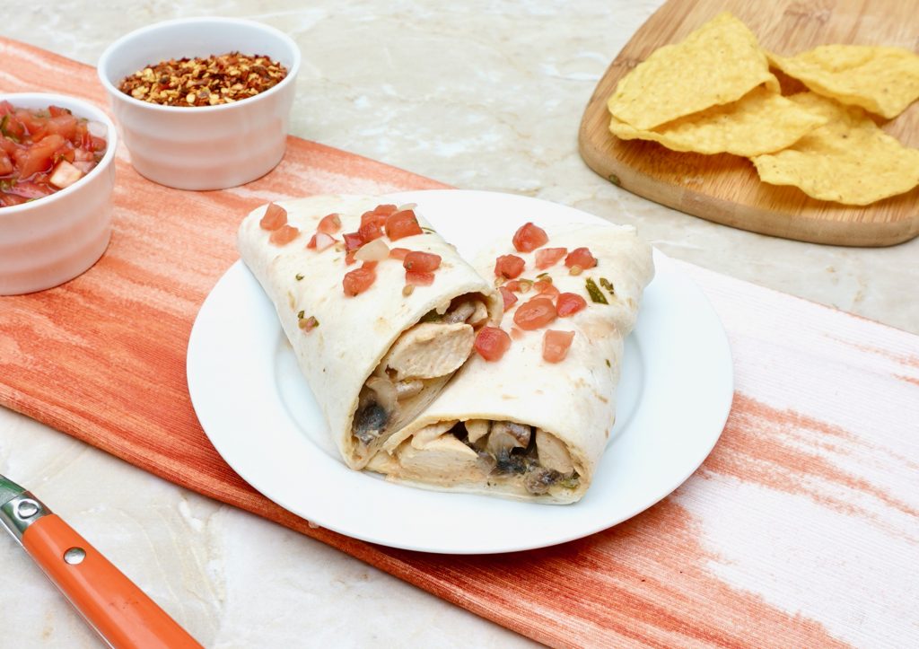 Chicken Crema wrapped in a tortilla