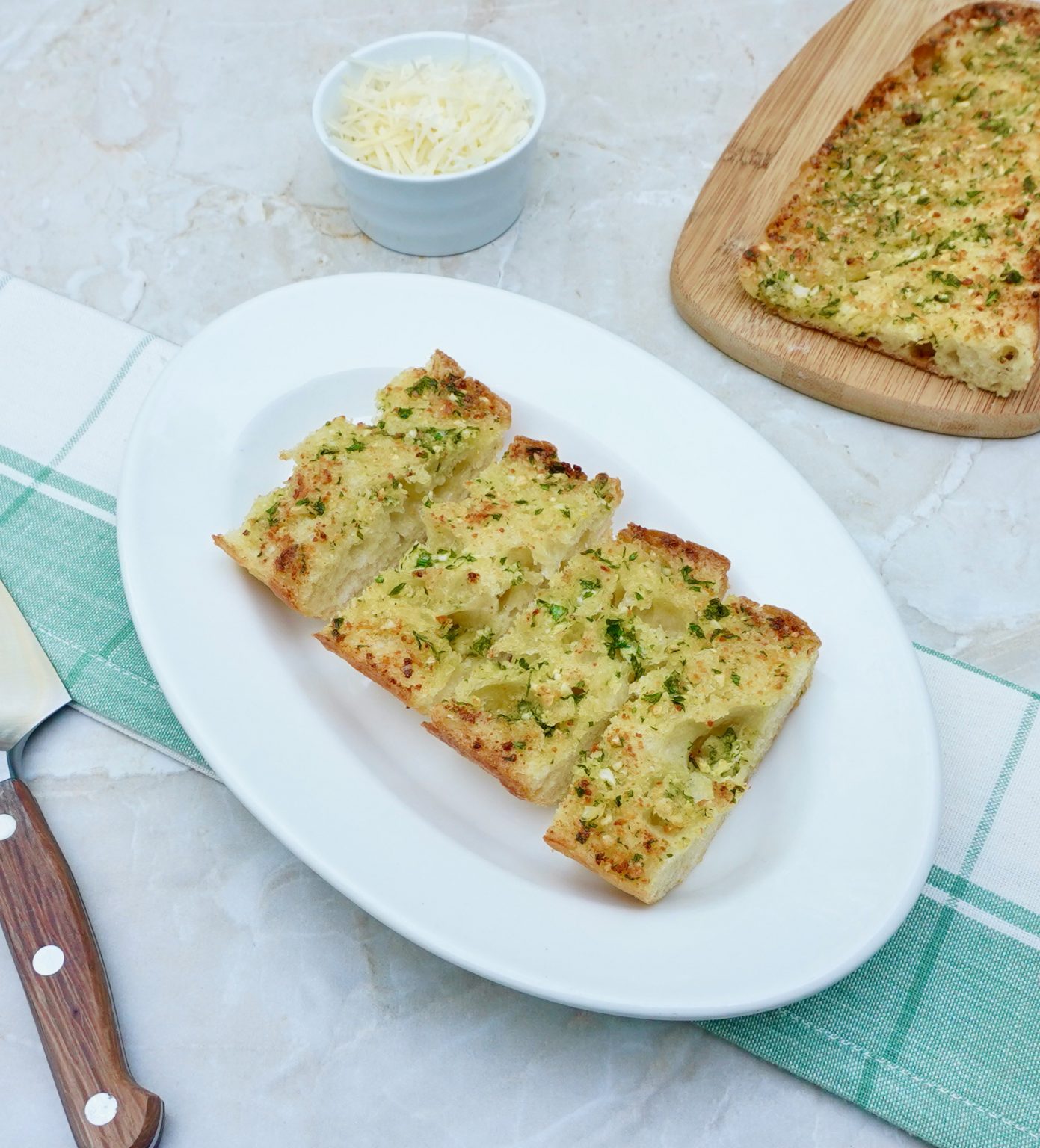 Easy Cheesy Homemade Ciabatta Garlic Bread Recipe