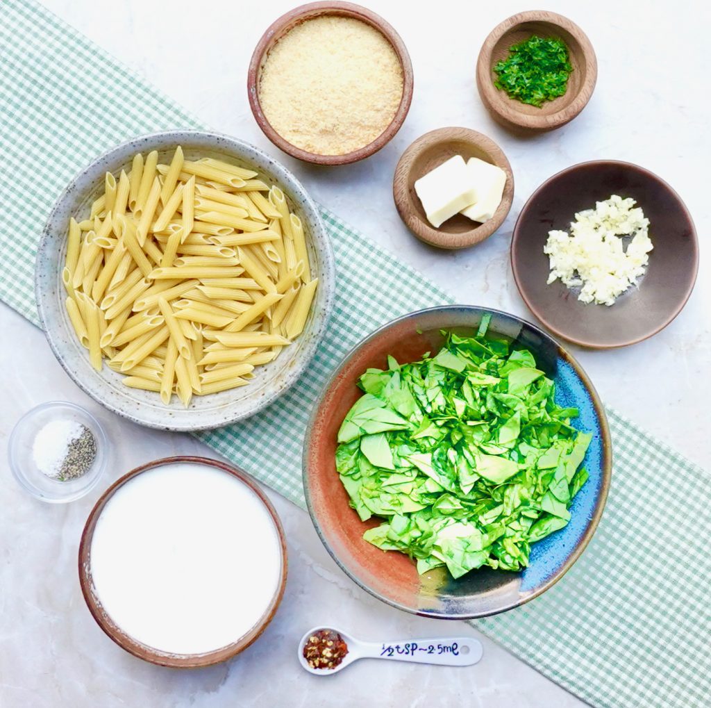 Creamy Garlic Spinach Penne