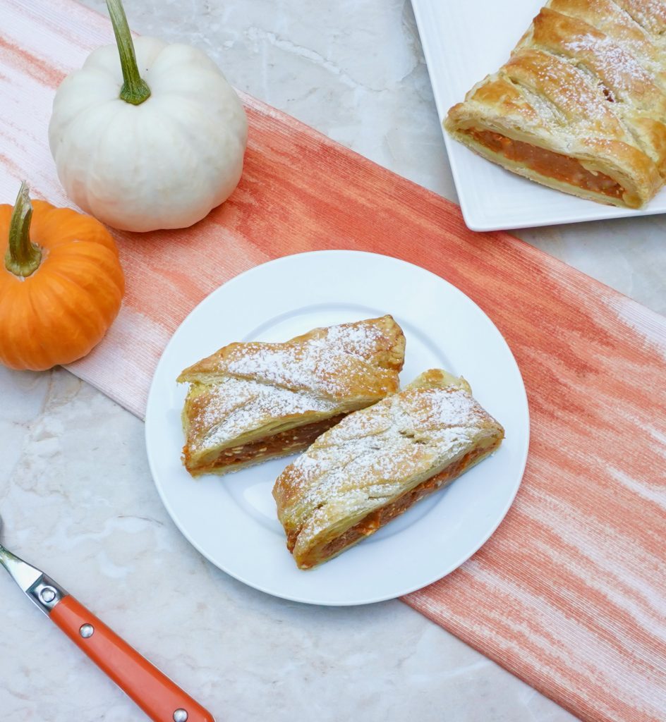 Pumpkin Cream Cheese Puff Pastry Braid