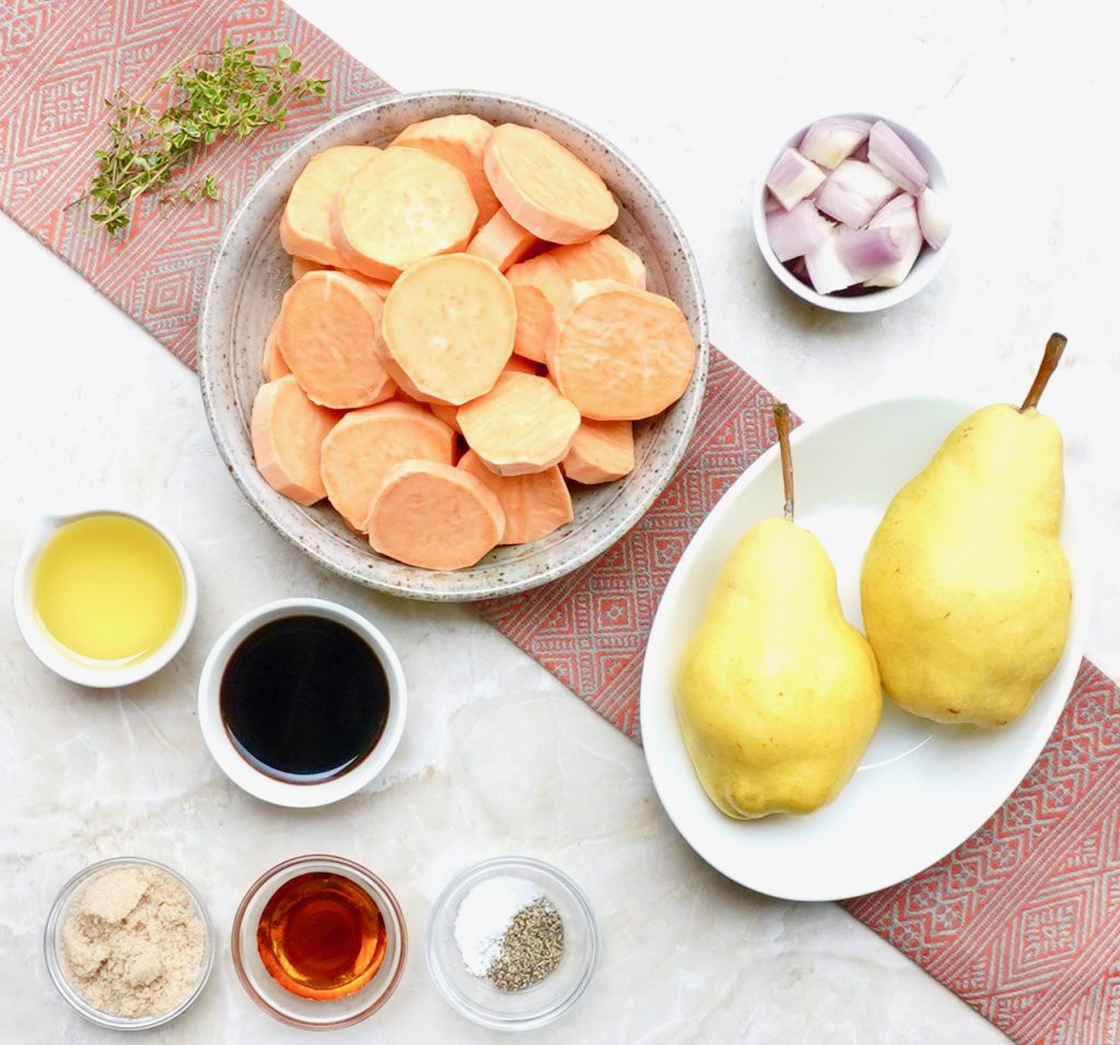 Roasted Sweet Potato Pear Medley